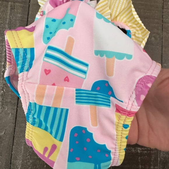 RUFFLE BUTTS Popsicle Bathing Suit Ruffle Detail With Bow Size 6-12 months - Picture 3 of 5